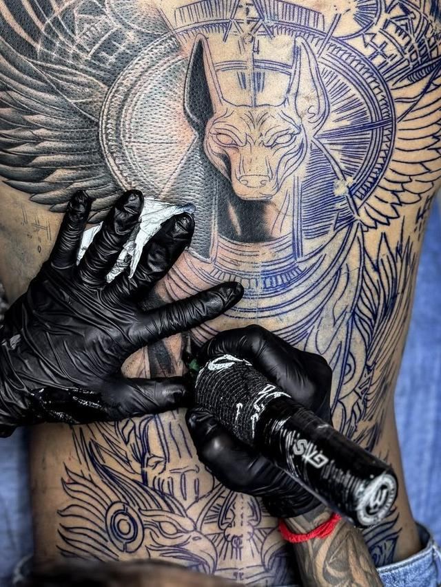 Anubis back piece in progress